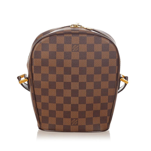 ルイ ヴィトン ダミエ イパネマ N51294 エベヌ レザー PVC 肩掛け ショルダーバッグ レディース LOUIS VUITTON 【中古】