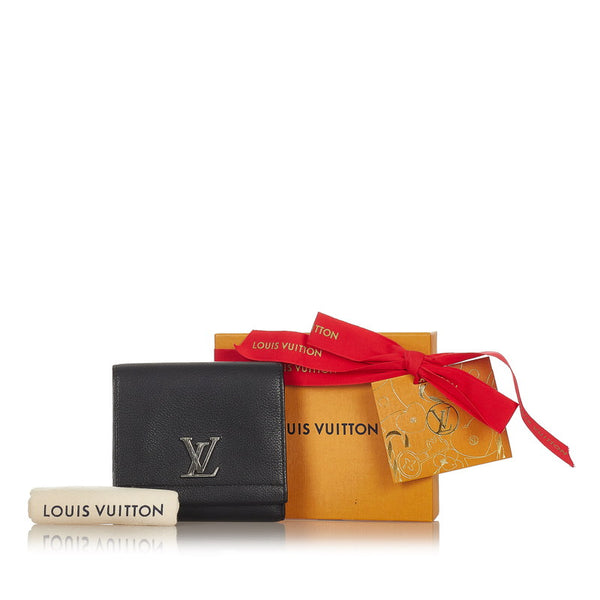 ルイ ヴィトン ポルトフォイユ ロックミー M64309 ブラック シルバー レザー 三つ折り財布 メンズ LOUIS VUITTON 【中古】