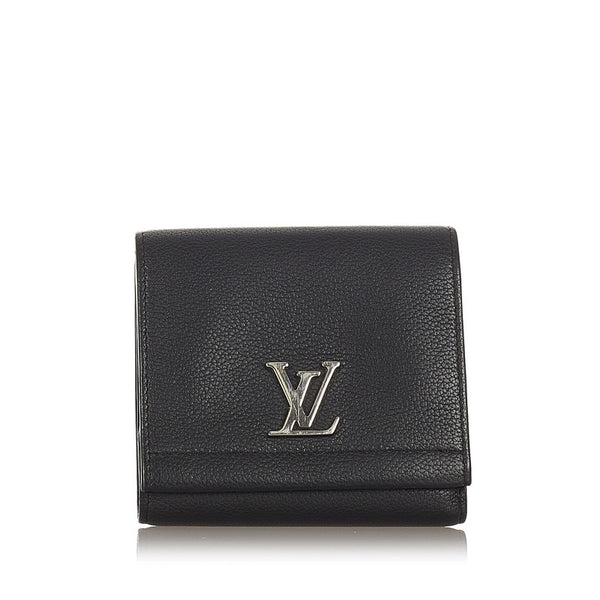 ルイ ヴィトン ポルトフォイユ ロックミー M64309 ブラック シルバー レザー 三つ折り財布 メンズ LOUIS VUITTON 【中古】