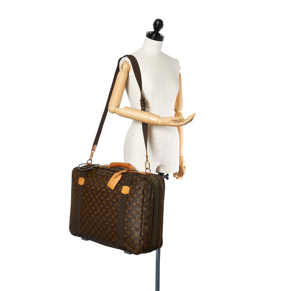 ルイ ヴィトン モノグラム サテライト53 M23356 ブラウン PVC レザー スーツケース メンズ LOUIS VUITTON 【中古】