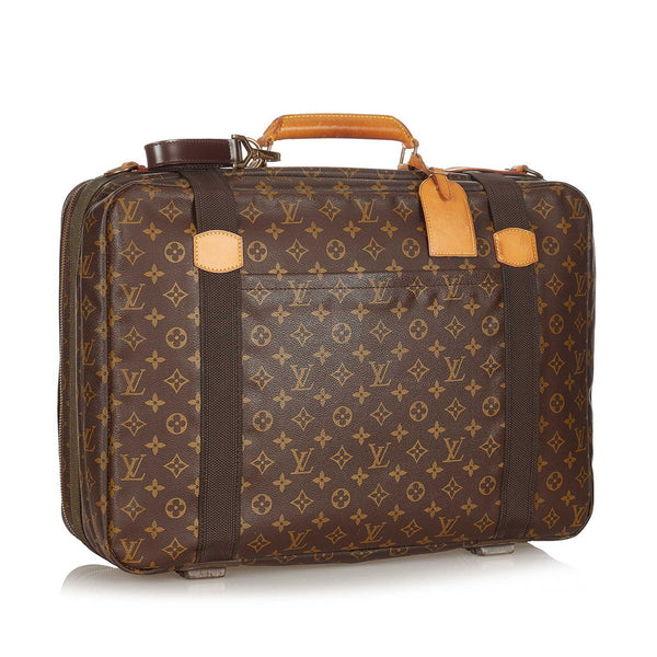 ルイ ヴィトン モノグラム サテライト53 M23356 ブラウン PVC レザー スーツケース メンズ LOUIS VUITTON 【中古】