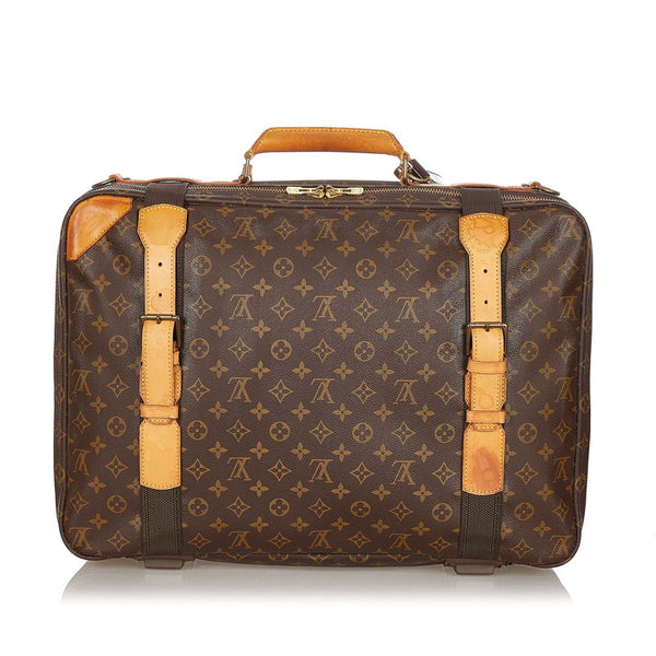 ルイ ヴィトン モノグラム サテライト53 M23356 ブラウン PVC レザー スーツケース メンズ LOUIS VUITTON 【中古】