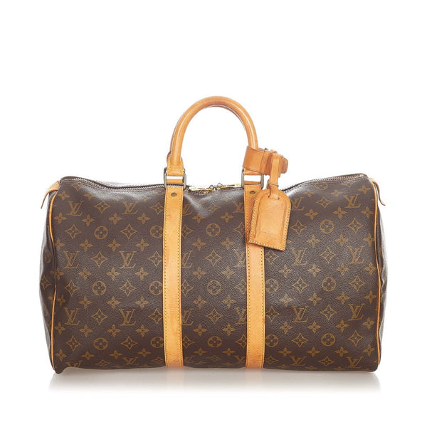 ルイ ヴィトン モノグラム キーポル45 M41428 ブラウン PVC レザー ボストンバッグ レディース LOUIS VUITTON 【中古】