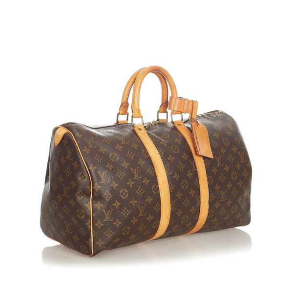 ルイ ヴィトン モノグラム キーポル45 M41428 ブラウン PVC レザー ボストンバッグ レディース LOUIS VUITTON 【中古】