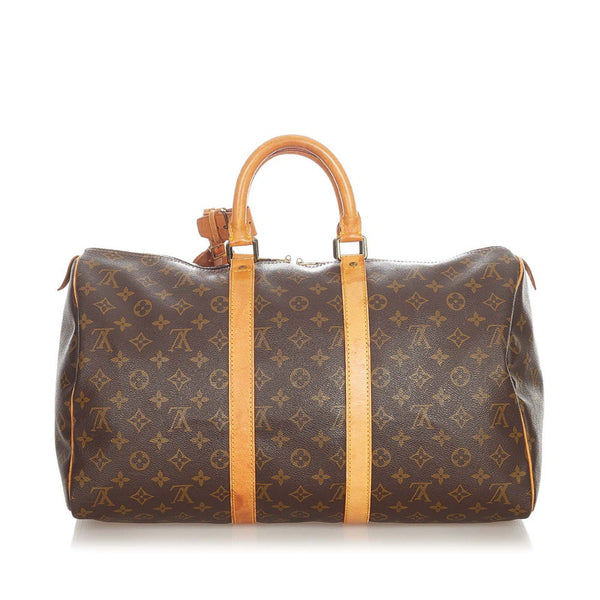 ルイ ヴィトン モノグラム キーポル45 M41428 ブラウン PVC レザー ボストンバッグ レディース LOUIS VUITTON 【中古】