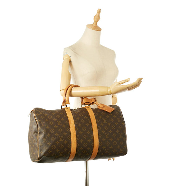 ルイ ヴィトン モノグラム キーポル45 M41428 ブラウン PVC レザー ボストンバッグ レディース LOUIS VUITTON 【中古】