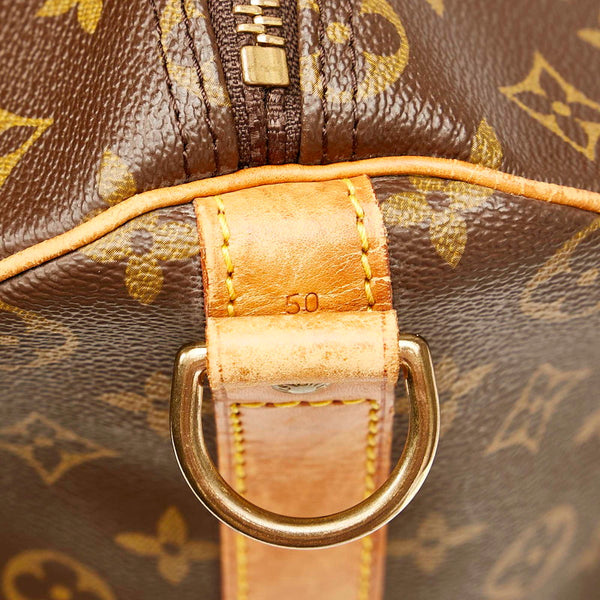 ルイ ヴィトン モノグラム キーポルバンドリエール50　 M41416  ブラウン PVC レザー ボストンバッグ レディース LOUIS VUITTON 【中古】