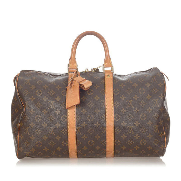 ルイ ヴィトン モノグラム キーポル45 M41428 ブラウン レザー PVC ボストンバッグ トラベルバッグ レディース LOUIS VUITTON 【中古】