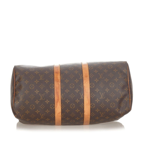 ルイ ヴィトン モノグラム キーポル45 M41428 ブラウン レザー PVC ボストンバッグ トラベルバッグ レディース LOUIS VUITTON 【中古】