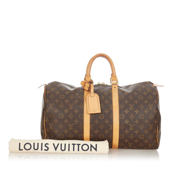 ルイ ヴィトン モノグラム キーポル 45 M41428 ブラウン PVC レザー ボストンバッグ トラベルバッグ レディース LOUIS VUITTON 【中古】
