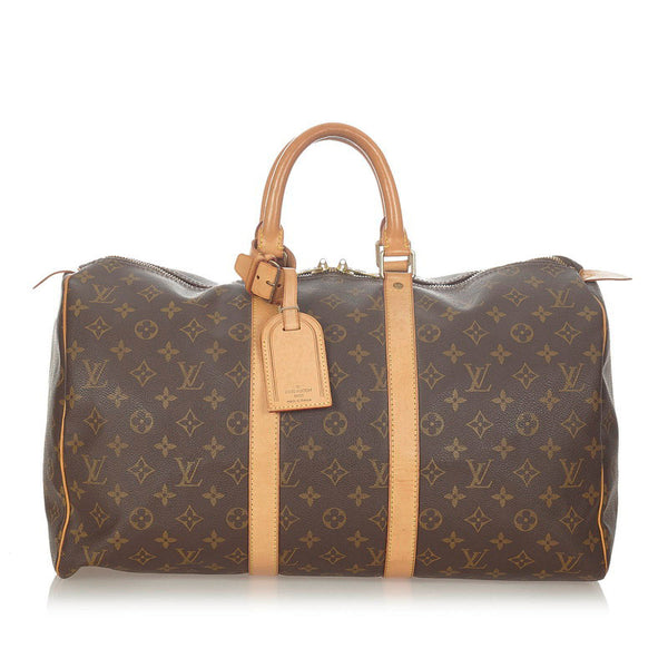 ルイ ヴィトン モノグラム キーポル 45 M41428 ブラウン PVC レザー ボストンバッグ トラベルバッグ レディース LOUIS VUITTON 【中古】