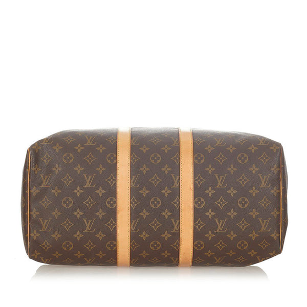 ルイ ヴィトン モノグラム キーポル 45 M41428 ブラウン PVC レザー ボストンバッグ トラベルバッグ レディース LOUIS VUITTON 【中古】