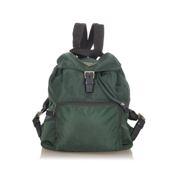プラダ ポコノ グリーン ナイロン リュック バックパック レディース PRADA 【中古】