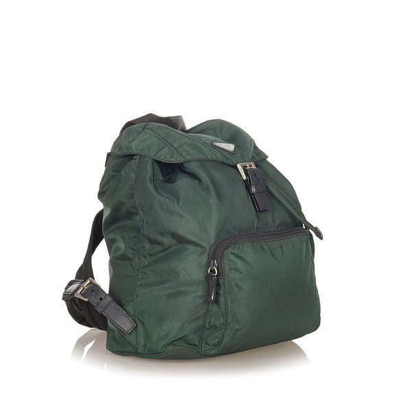 プラダ ポコノ グリーン ナイロン リュック バックパック レディース PRADA 【中古】