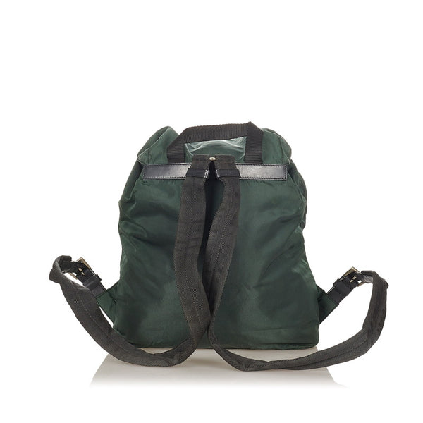 プラダ ポコノ グリーン ナイロン リュック バックパック レディース PRADA 【中古】