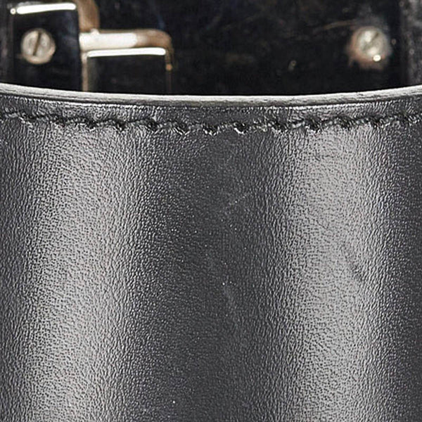 サルヴァトーレフェラガモ ガンチーニ ブレスレット ブラック シルバー レザー メタル レディース Salvatore Ferragamo 【中古】