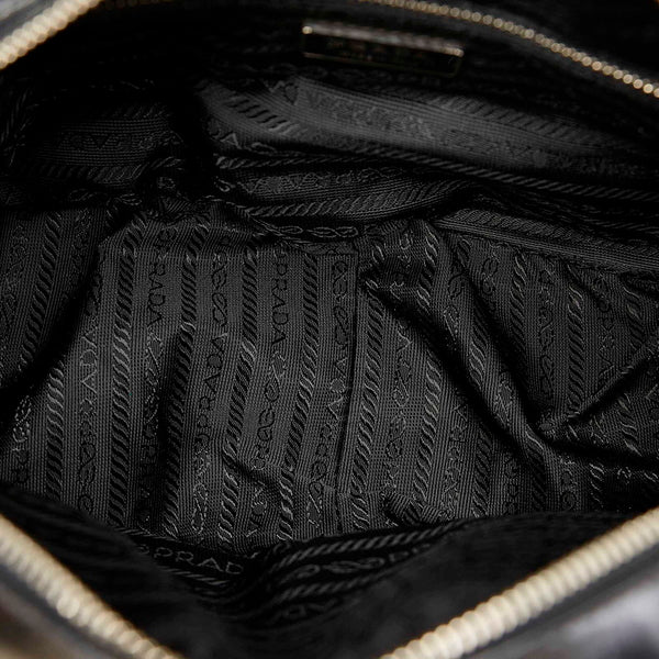 プラダ B11334 ブラック レザー ハンドバッグ ボーリングバッグ レディース PRADA 【中古】