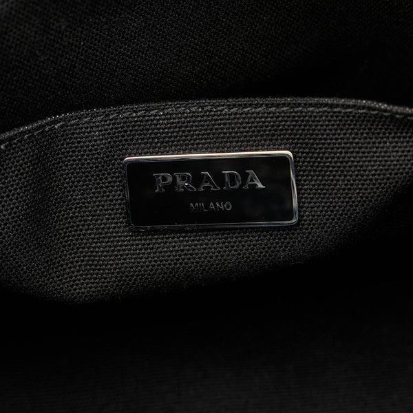 プラダ カナパ ブラック レッド ホワイト ラフィア ハンドバック ショルダーバッグ 2WAY レディース PRADA 【中古】