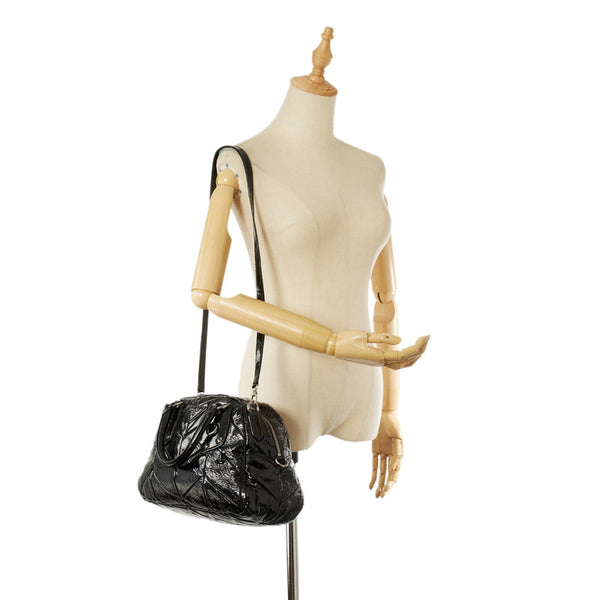 プラダ ブラック パテントレザー ハンドバッグ ショルダーバッグ 2WAY レディース PRADA 【中古】