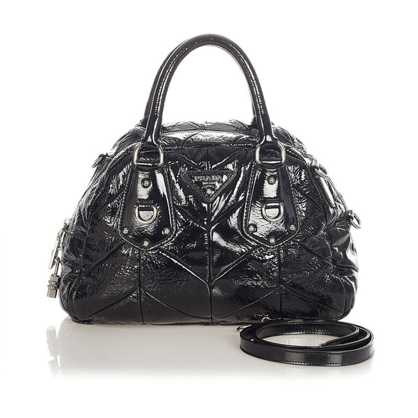 プラダ ブラック パテントレザー ハンドバッグ ショルダーバッグ 2WAY レディース PRADA 【中古】