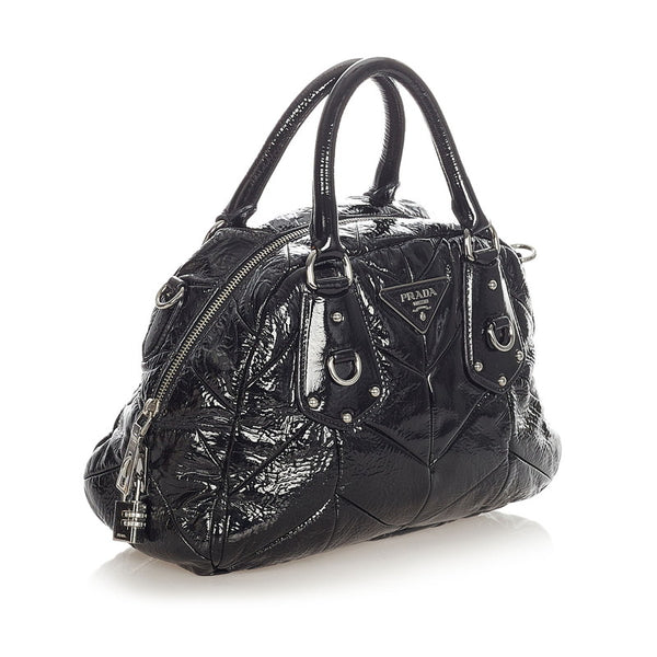プラダ ブラック パテントレザー ハンドバッグ ショルダーバッグ 2WAY レディース PRADA 【中古】