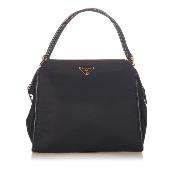 プラダ ポコノ ブラック ナイロン ハンドバッグ レディース PRADA 【中古】