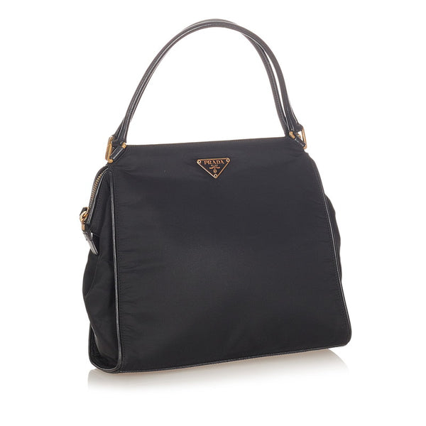 プラダ ポコノ ブラック ナイロン ハンドバッグ レディース PRADA 【中古】