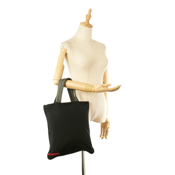 プラダ プラダスポーツ ブラック ナイロン ハンドバッグ トートバッグ レディース PRADA 【中古】