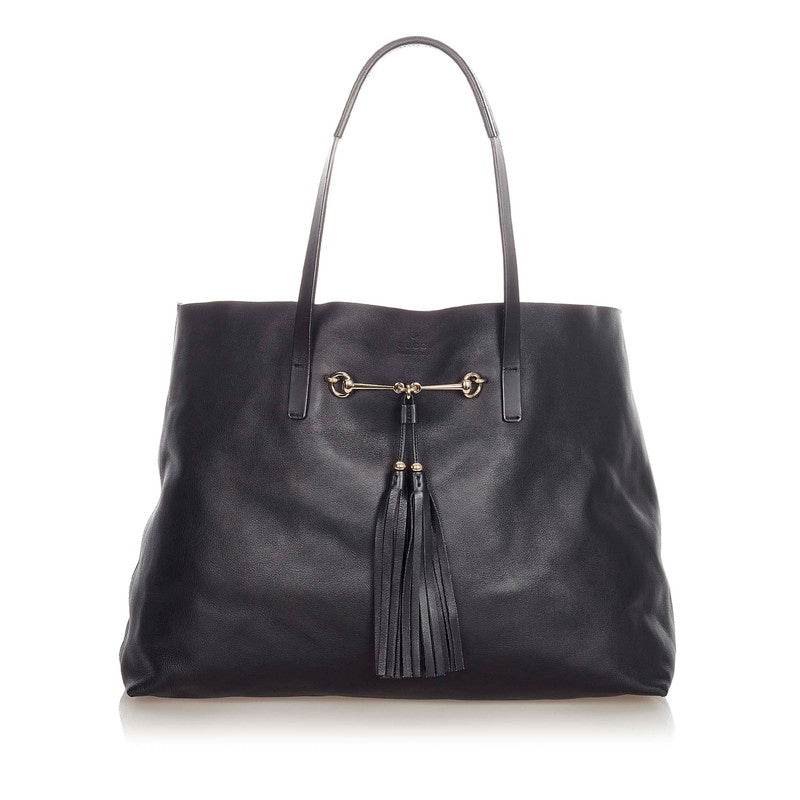 グッチ ホースビット パークアヴェニュー 297007 ブラック レザー ショルダーバッグ トートバッグ レディース GUCCI 【中古】