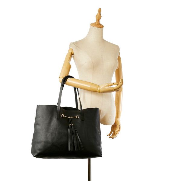 グッチ ホースビット パークアヴェニュー 297007 ブラック レザー ショルダーバッグ トートバッグ レディース GUCCI 【中古】