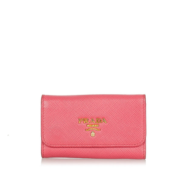 プラダ ピンク ゴールド サフィアーノ キーケース レディース PRADA 【中古】