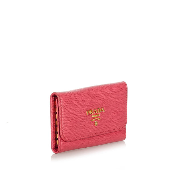 プラダ ピンク ゴールド サフィアーノ キーケース レディース PRADA 【中古】