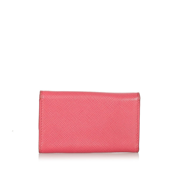プラダ ピンク ゴールド サフィアーノ キーケース レディース PRADA 【中古】