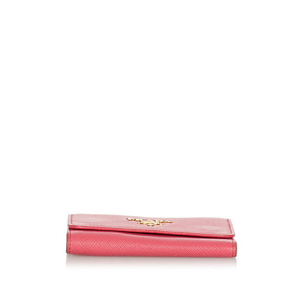 プラダ ピンク ゴールド サフィアーノ キーケース レディース PRADA 【中古】