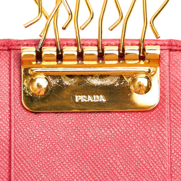 プラダ ピンク ゴールド サフィアーノ キーケース レディース PRADA 【中古】