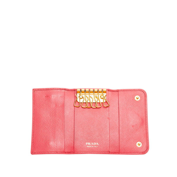 プラダ ピンク ゴールド サフィアーノ キーケース レディース PRADA 【中古】