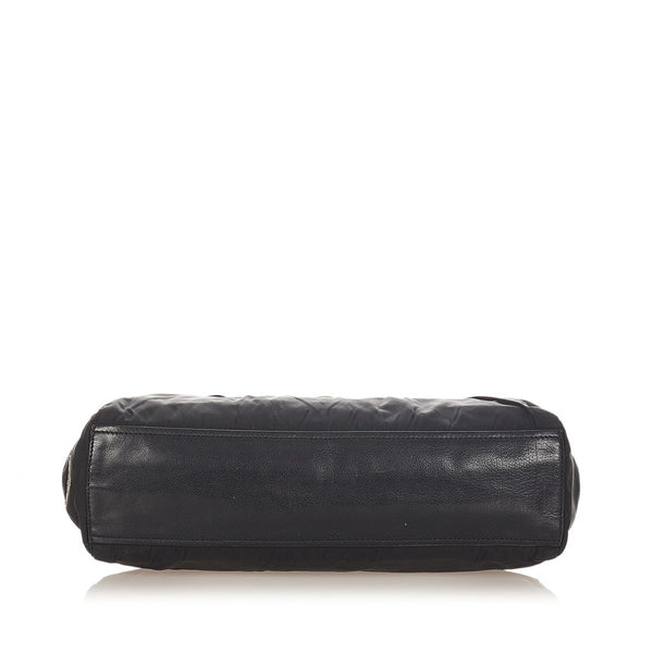 プラダ ブラック ナイロン レザー ショルダーバッグ レディース PRADA 【中古】