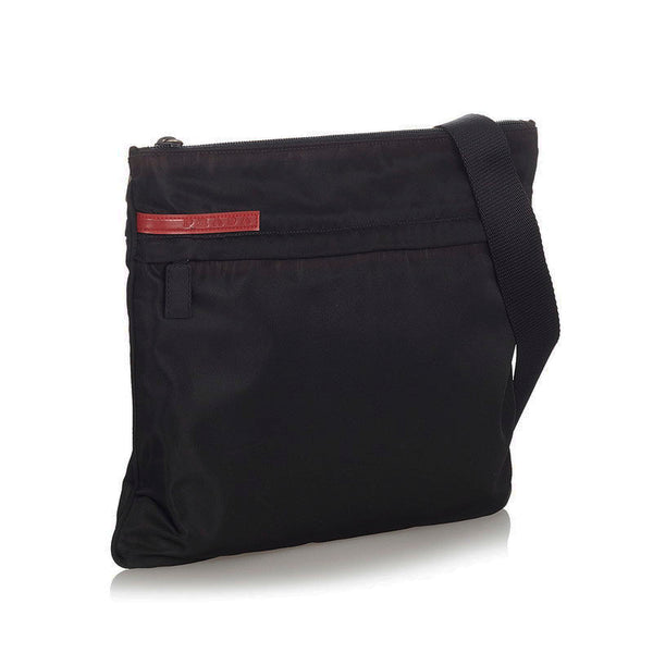 プラダ プラダスポーツ ブラック レッド ナイロン ショルダーバッグ レディース PRADA 【中古】