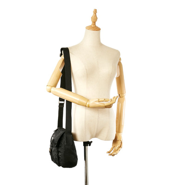 プラダ ポコノ ブラック ナイロン ショルダーバッグ レディース PRADA 【中古】