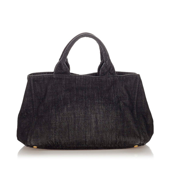 プラダ カナパ　 B2642B ブラック デニム ハンドバッグ ショルダーバッグ 2WAY レディース PRADA 【中古】