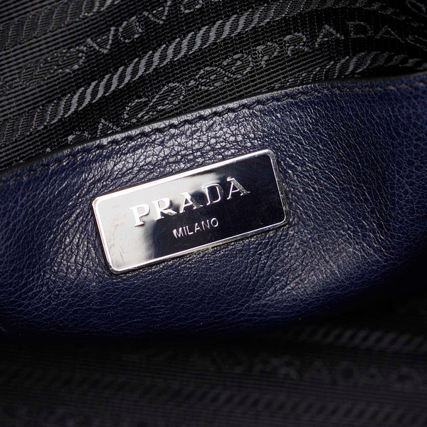 プラダ B2625M ネイビー レザー ハンドバッグ ショルダーバッグ 2WAY レディース PRADA 【中古】