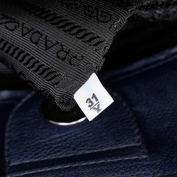 プラダ B2625M ネイビー レザー ハンドバッグ ショルダーバッグ 2WAY レディース PRADA 【中古】