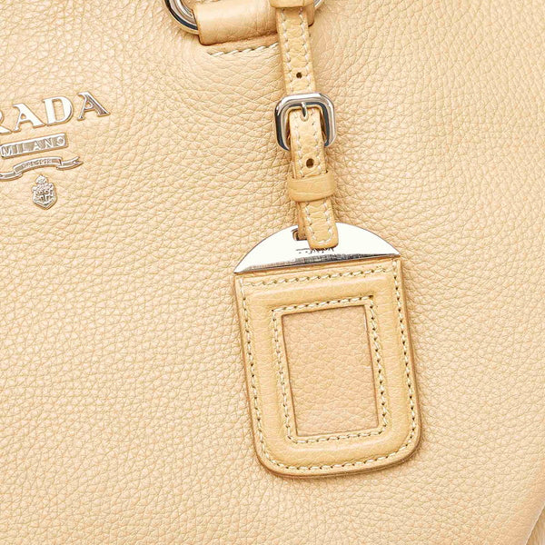 プラダ ベージュ レザー ハンドバック ショルダーバッグ 2WAY レディース PRADA 【中古】