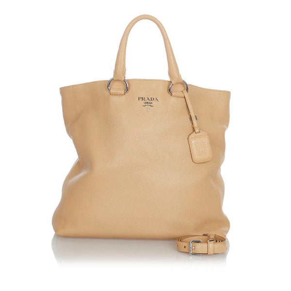 プラダ ベージュ レザー ハンドバック ショルダーバッグ 2WAY レディース PRADA 【中古】
