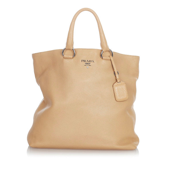 プラダ ベージュ レザー ハンドバック ショルダーバッグ 2WAY レディース PRADA 【中古】