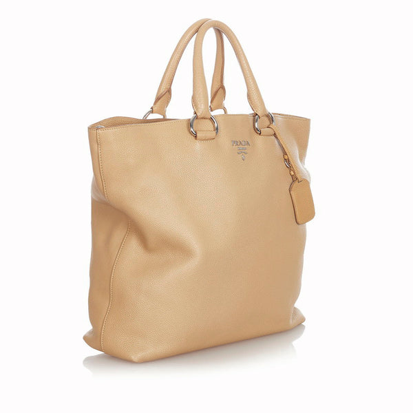 プラダ ベージュ レザー ハンドバック ショルダーバッグ 2WAY レディース PRADA 【中古】