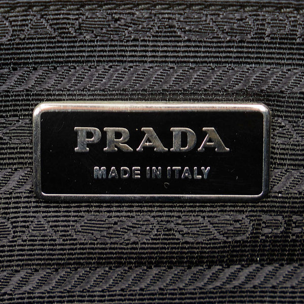 プラダ ポコノ ブラック ナイロン レザー トートバッグ レディース PRADA 【中古】