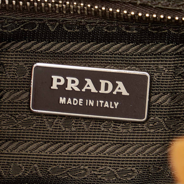 プラダ キャメル シルバー スウェード トートバッグ レディース PRADA 【中古】