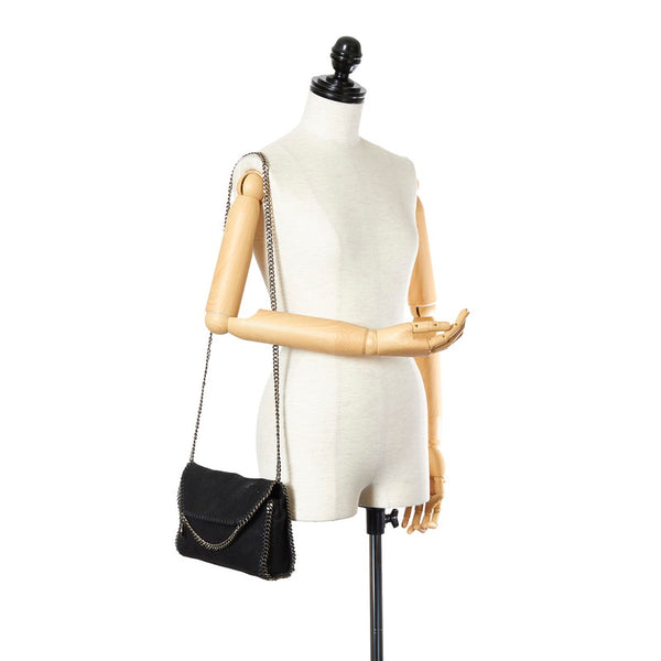 ステラマッカートニー ファラベラ ブラック シルバー ポリエステル ショルダーバッグ レディース Stella McCartney 【中古】