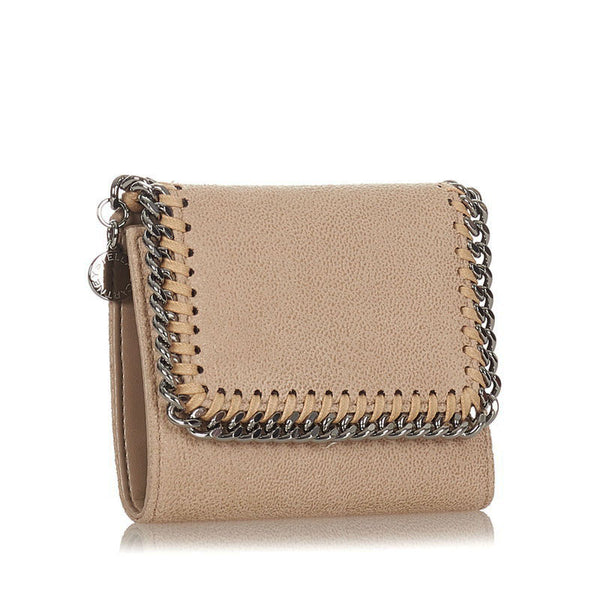 ステラマッカートニー ファラベラ ベージュ シルバー ポリエステル 三つ折り財布 レディース Stella McCartney 【中古】